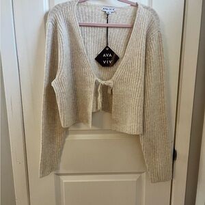 Ava & Viv Cream Ribbed Sweater